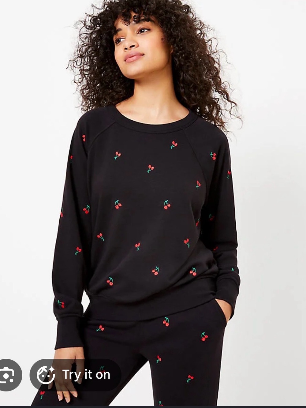 Lou and Grey Black Cherry Embroidered Sweatsuit